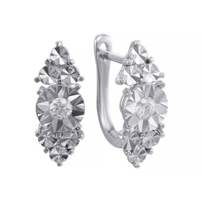 Серьги с бриллиантами «Северное сияние» из белого золота 585°, MyJewels (арт.E28342R_SR_WG)