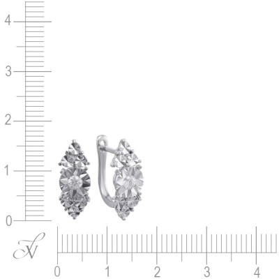 Серьги с бриллиантами «Северное сияние» из белого золота 585°, MyJewels (арт.E28342R_SR_WG)
