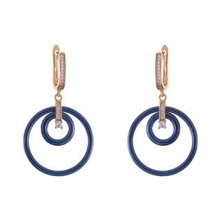 Серьги серебряные с керамикой и фианитами «Spiral Glam» Fresh Jewelry (арт. TC-E00990-Вl-G-X-X-W)