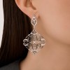 Серьги серебряные с фианитами «Ажурный бал» Соколов (арт.94-121-02352-1)