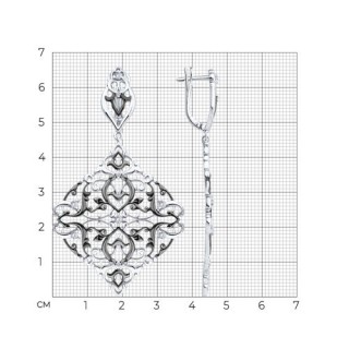 Серьги серебряные с фианитами «Ажурный бал» Соколов (арт.94-121-02352-1)