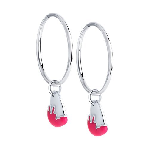 Серьги из серебра с эмалью «Ягодный Глянец» SOKOLOV (арт.94-124-02201-1)