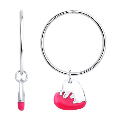 Серьги из серебра с эмалью «Ягодный Глянец» SOKOLOV (арт.94-124-02201-1)