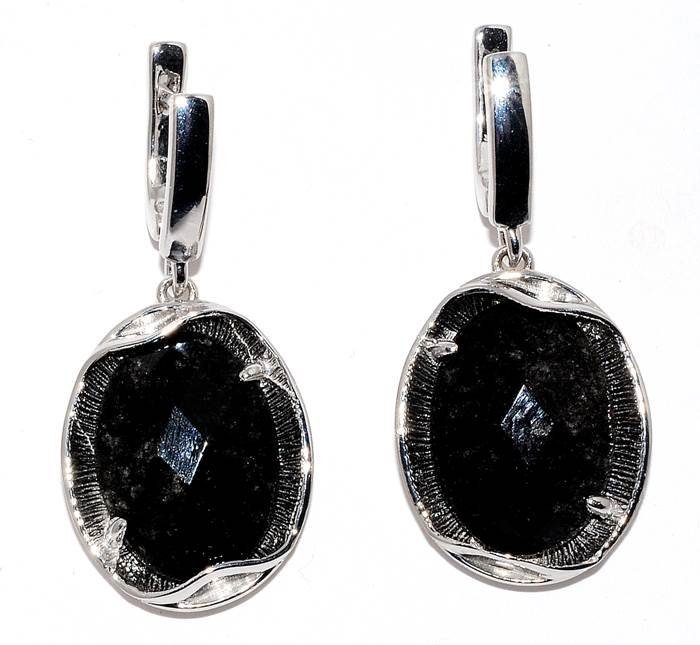 Серьги Серебряные крылья (Арт.22ee018505-153_obsidianserebryanyi_30)