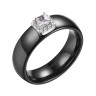 Кольцо с керамикой и фианитами «Черная орбита» Fresh Jewelry (арт. TC-R00386-B-W-W-X-W)