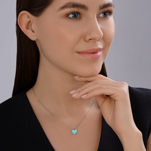 Колье из серебра с эмалью (Арт.94-170-02231-1)