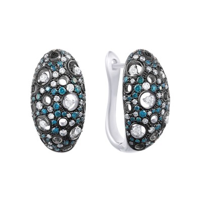 Серьги из белого золота с бриллиантами «Галактика Света» MYJEWELS (арт.GE30362)