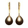 Серьги серебряные с керамикой и куб. цирконием «Лимонный Шик» Fresh Jewelry (арт.TM-E00144-BR-L-X-X-DB)
