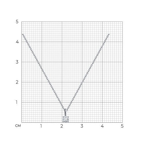 Колье из белого золота с бриллиантом (Арт.1070270-3)