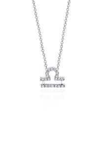 Ожерелье с бриллиантами «Знак Весы Elegance» из белого золота Estet (арт.01Л622141)