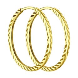 Серьги из желтого золота с алмазной гранью (Арт.140066-2)