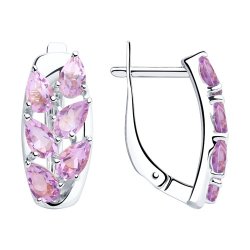 Серьги из серебра с аметистами (Арт.92022068)