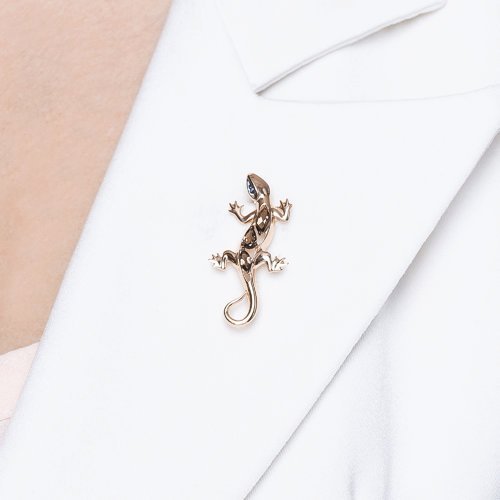 Брошь из серебра с раухтопазами и фианитом (Арт.92040073)