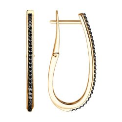 Серьги из золочёного серебра с фианитами (Арт.93-120-02077-1)