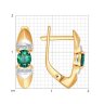 Серьги из золота с бриллиантами и изумрудами (Арт.3020421)