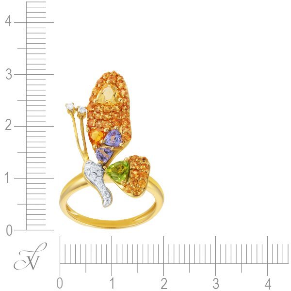 Кольцо из золота с бриллиантом и сапфиром (Арт.rr11785_os_ct_pd_ta_yg)