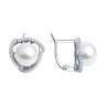 Серьги из серебра с жемчугом и фианитами (Арт.94-320-01922-1)