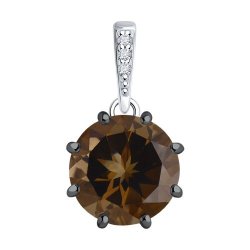 Подвеска из серебра с раухтопазом и фианитами (Арт.94-330-02040-3)