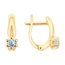 Серьги из золочёного серебра с фианитами (Арт.93022369)
