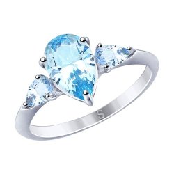 Кольцо из серебра с фианитами (Арт.94012749)
