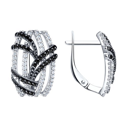Серьги из серебра с фианитами (Арт.94-120-00779-1)