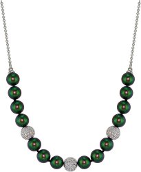 Ожерелье из серебра с жемчугом и кристаллом swarovski (Арт.213l-sk-25)