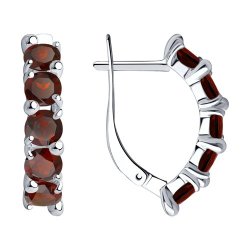 Серьги из серебра с гранатами (Арт.94-320-00346-2)