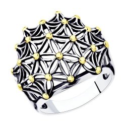 Кольцо из золочёного серебра (Арт.95010181)