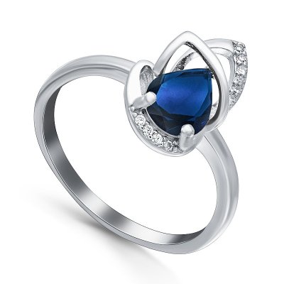 Кольцо Серебряные крылья (Арт.21knys1489-155_korundsapf_kubcirkonii_30)