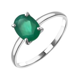 Кольцо из серебра с агатом зелёным TEOSA 10127-2722-AG