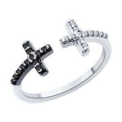 Кольцо из серебра с фианитами (Арт.94014084)