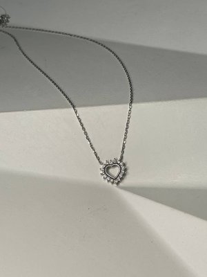 Ожерелье с фианитами «Сияющее сердце» из белого золота Estet (арт.01Л122210)