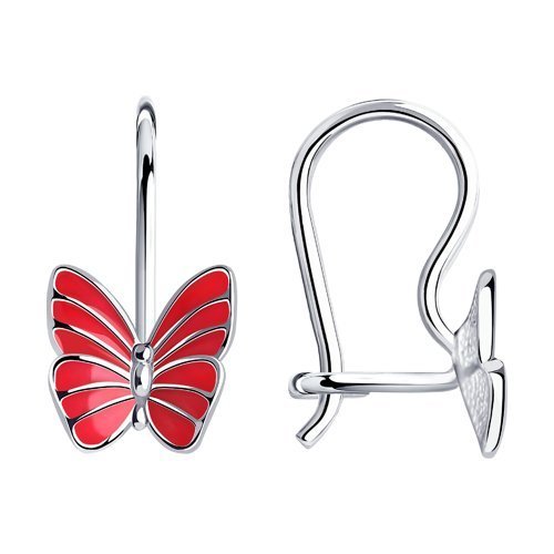 Серьги из серебра с эмалью (Арт.94021640)