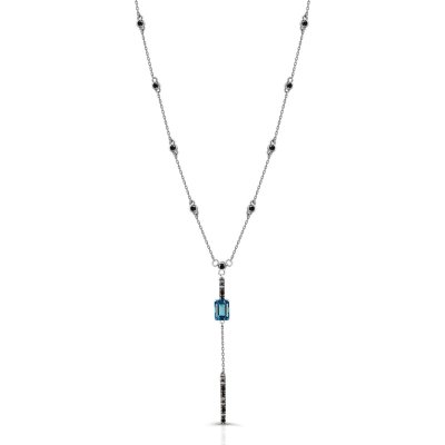 Ожерелье из золота с бриллиантом и топазом Русские Самоцветы (Арт.95788)