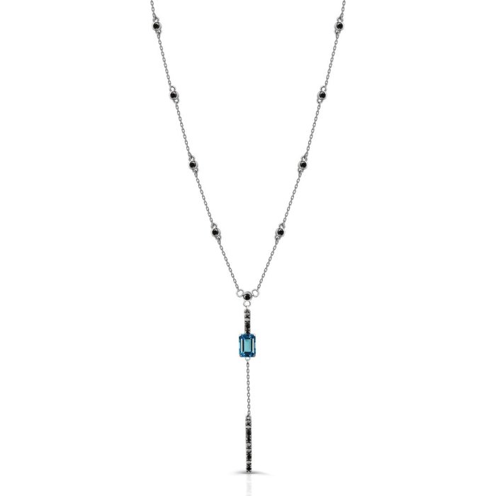 Ожерелье из золота с бриллиантом и топазом Русские Самоцветы (Арт.95788)