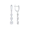 Серьги длинные из серебра с фианитами (Арт.94022009)