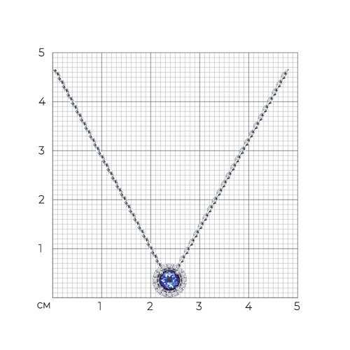 Колье из белого золота с бриллиантами и танзанитом (Арт.6074002)