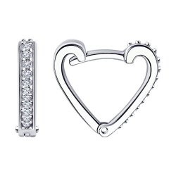 Серьги из серебра с фианитами (Арт.94024424)