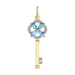 Подвеска золотая пробы 585 с топазом (Арт.732939)