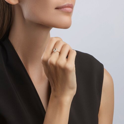 Кольцо золотое пробы 585 с празиолитом (Арт.716789)