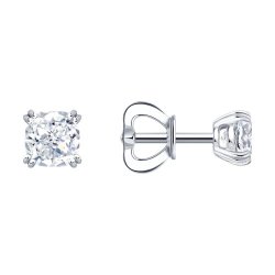 Серьги из белого золота с бриллиантами выращенными (Арт.9020113-3-5)