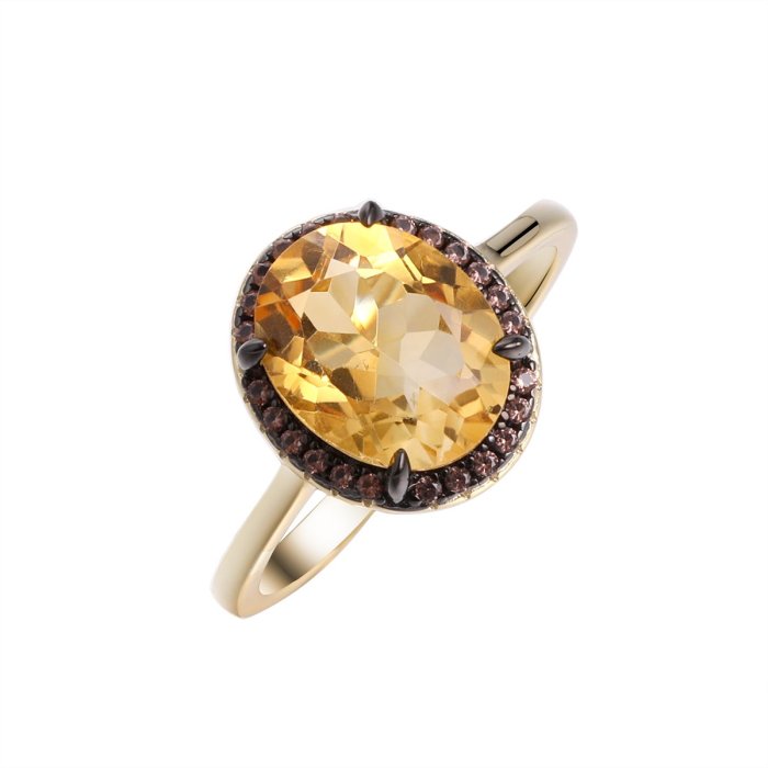 Кольцо из серебра с цитрином (Арт.cz-r01935-x-lb-ys-x-br)