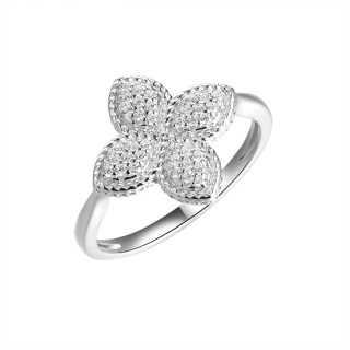 Кольцо серебряное с фианитами «Lace Blossom» Fresh Jewelry (арт.CZ-R03993-X-W-X-X-W)