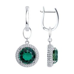 Серьги из серебра с кварцами и фианитами (Арт.92023200)