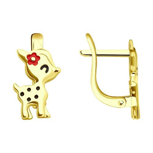 Серьги из желтого золота с эмалью (Арт.0200253-2) Серьги из желтого золота с эмалью (Арт.0200253-2)