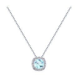 Колье из серебра с топазом и фианитами (Арт.92070107) Колье из серебра с топазом и фианитами (Арт.92070107)