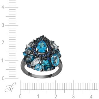 Кольцо из белого золота с сапфирами «Океан Иллюзий» Myjewels (арт.AAS_R3184_SA_MC_WG)