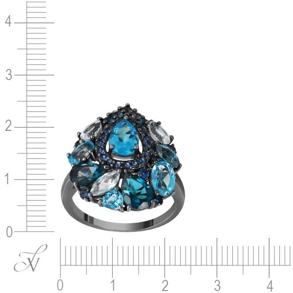 Кольцо из белого золота с сапфирами «Океан Иллюзий» Myjewels (арт.AAS_R3184_SA_MC_WG)