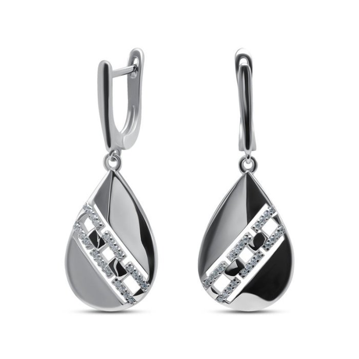 Серьги серебряные с куб. цирконием «Крылья света» MyJewels (арт.2212)