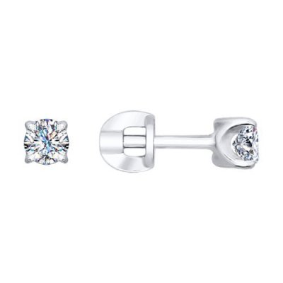 Серьги из белого золота с бриллиантами (Арт.1021183)